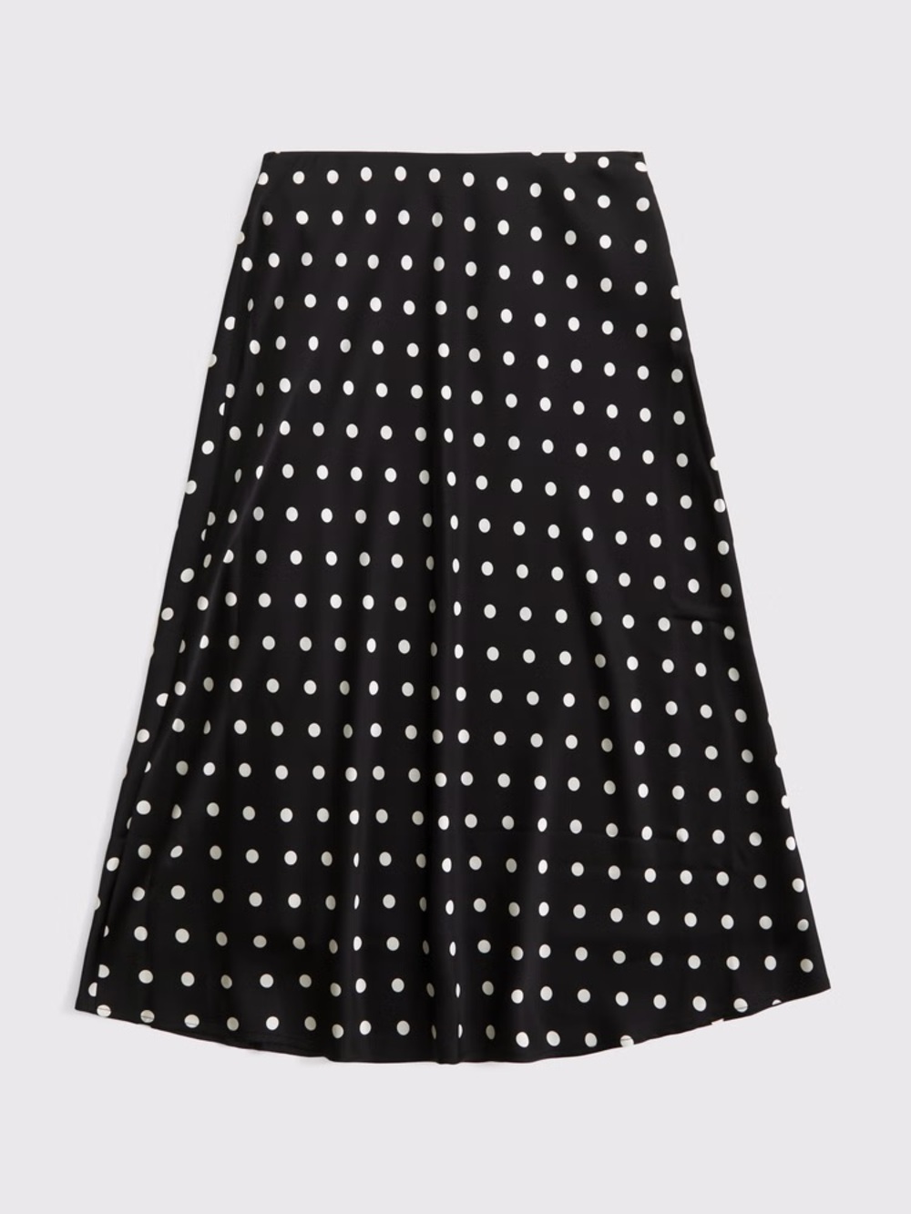 Abercrombie & Fitch Polka Dot High Rise Satin Midi Skirt - Picture 2 of 9